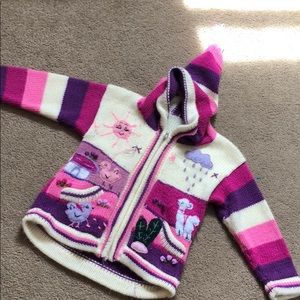 Hooded Zipper Sweater Made in Peru